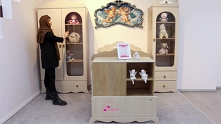 سرویس خواب نوزادی النور کرم ژیک | تخت دو منظوره و کمد شیک