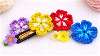 آموزش قلاب بافی با مینا محمدیان / بافت گل ژورنالی / گل قلاب بافی / بافت تزئینی