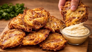 از سیب‌زمینی سرخ‌کرده بهتر! پنکیک سیب‌زمینی و پیاز ترد!