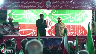 14050103: سخنرانی پرشور امیرحسین ثابتی در روز بیست و سوم جنگ در میدان رازی