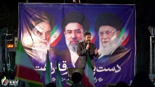 14050104: سخنرانی پرشور امیرحسین ثابتی در روز بیست و چهارم جنگ در میدان شاپور
