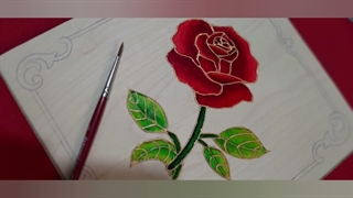 نقاشی روی چوب با رنگ‌های ویترای