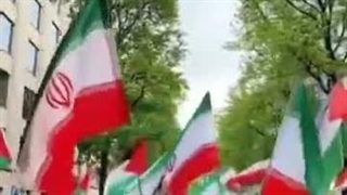 تجمع خیابانی در بروکسل حمایت از ایران اسلامی و حزب‌الله _جنگ رمضان