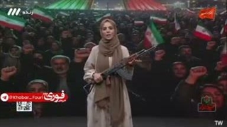 حضور خانم مجری شبکه سه با اسلحه روی آنتن زنده تلویزیون!