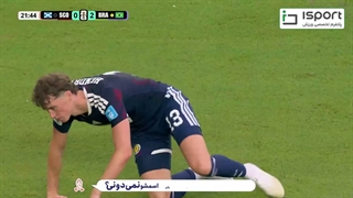 گل دوم برزیل به اسکاتلند به دلیل خطای وینیسیوس مردود اعلام شد