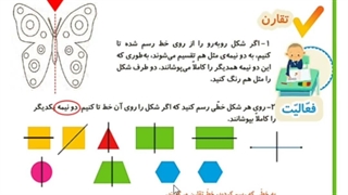 ریاضی صفحه ۴۶ فصل سوم اشکال هندسی قسمت تقارن