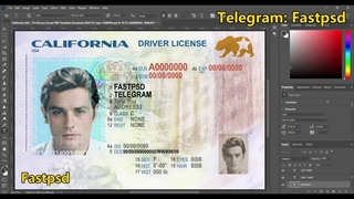 California Driver License 2026 PSD fully editable + UV Layer