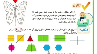 ریاضی صفحه ۴۶ فصل سوم اشکال هندسی قسمت تقارن