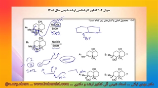 سوالات و پاسخنامه کنکور ارشد شیمی 1405 - شیمی آلی استاد نباتی